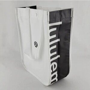 Lululemon Carry All Tote Bag White Black  Reusable Collectible Recycled